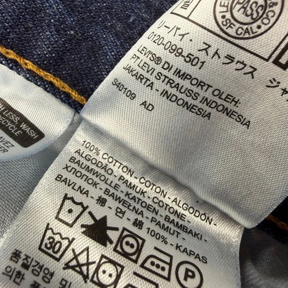 Levi Strauss 505 Dark Wash Straight Leg Denim Jeans Mens W38‎ L30